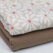 Tessuto Jersey Di Cotone Costine - Cuori Fiore Beige - (Jersey Tessuti)