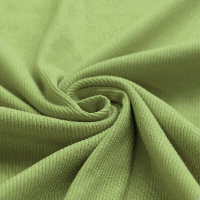 Rib Knit Jersey Fabric Apple Green - (Jersey Fabrics)