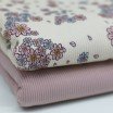 Tissu Maille Tricot Côtelé - Feuilles De Fleurs - (Tissus Jersey)