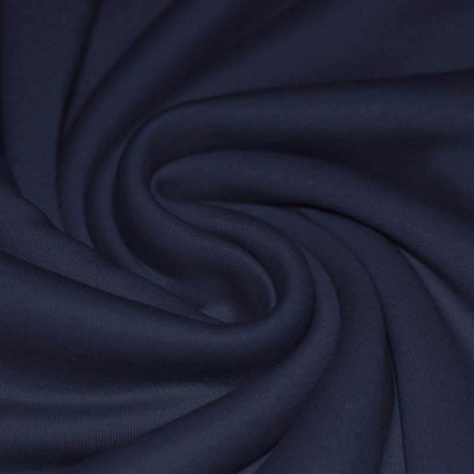 Interlock Jersey 100% Bomuld Navy Blå  - (Interlock Jersey 100% Bomuld)