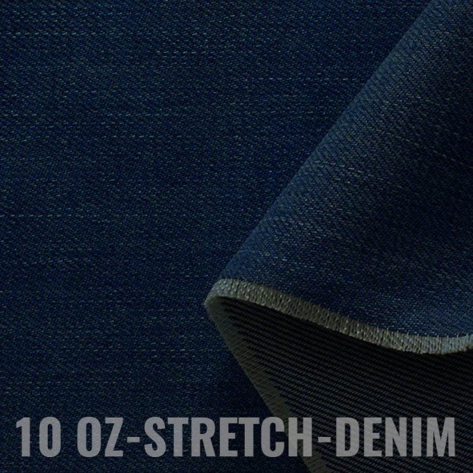 Jeansstof Stretch 10-OZ Mørkeblå - (Jeans Stof Bomuld )