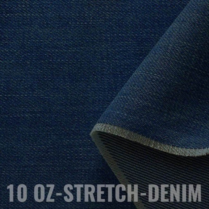 Jeansstof Stretch 10-OZ Mid Blå - (Jeans Stof Bomuld )