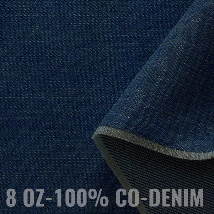 Jeansstof Bomuld 8-OZ Mid Blå - (Jeans Stof Bomuld )