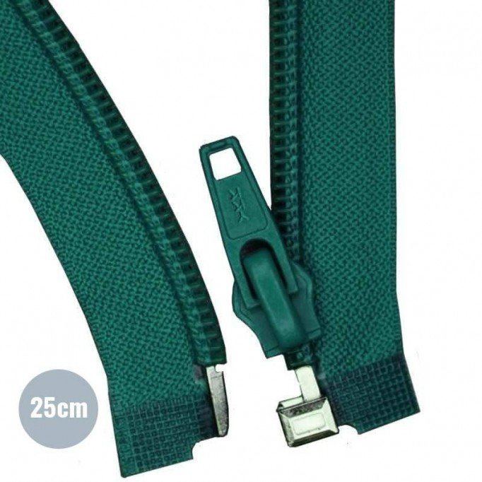 Divisible Zipper YKK Petrol 25CM Nylon - (Divisible Nylon Zippers YKK)