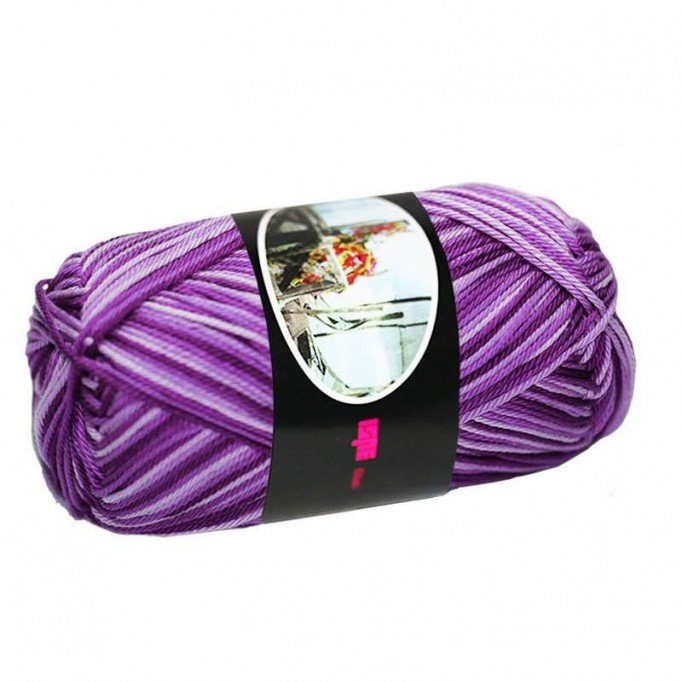 Fils à Tricoter De Coton ISPE Bicolore Violet Lilas - (Fils En Coton)