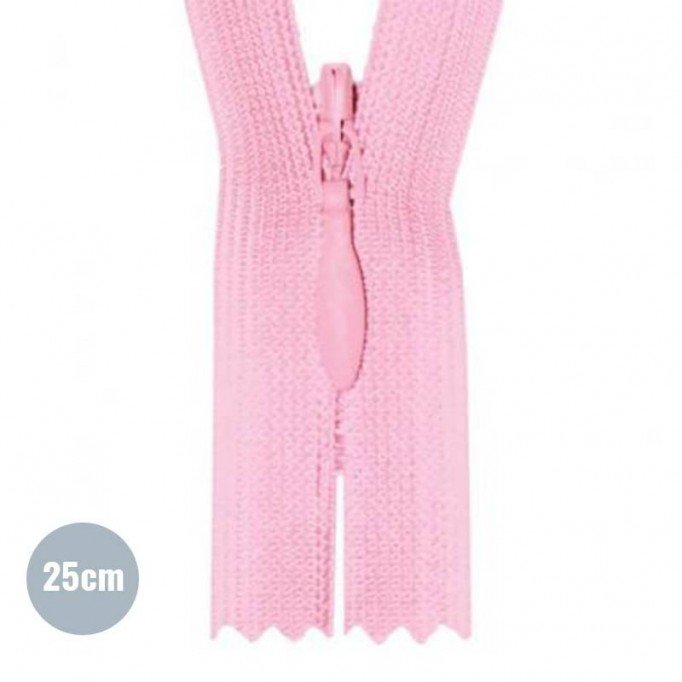 Invisible Zipper Pink YKK 25CM Not Divisible - (Invisible Zippers YKK)