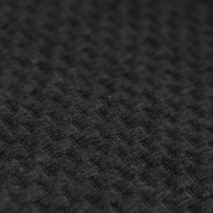 Knitted Jacquard Fabric Brick Pattern Dark Grey Melange Tkaninowy Outlet