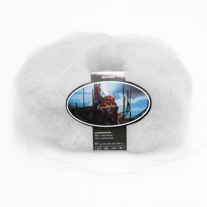 Fils à Tricoter De Mohair ISPE Aiguilles 3,5 - 4 Blanc - (Fils à Tricoter De Mohair Aiguilles 3,5 - 4)