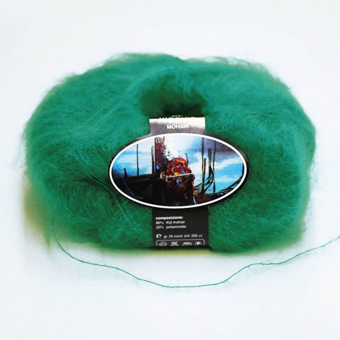 Fils à Tricoter De Mohair ISPE Aiguilles 3,5 - 4 Émeraude Vert Fils à Tricoter De Mohair Aiguilles 3,5 - 4