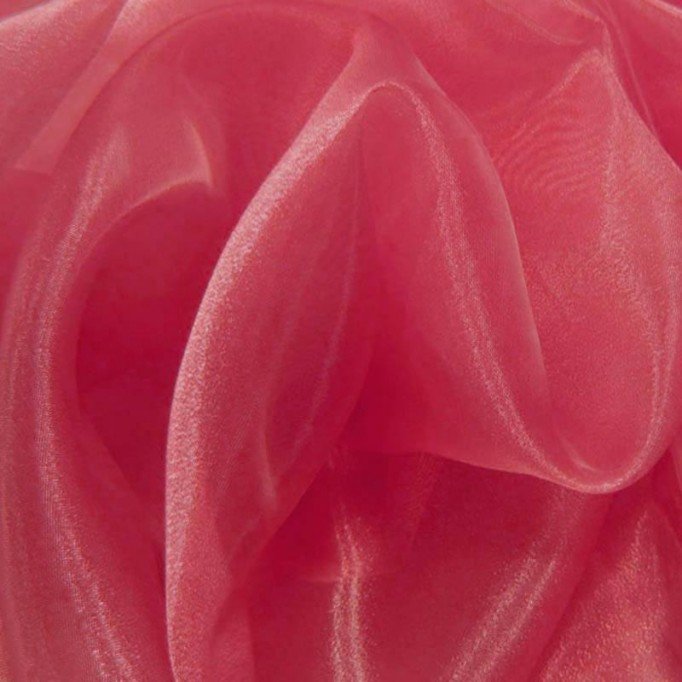 Organza Fabric Fuchsia Red Tkanina Organza