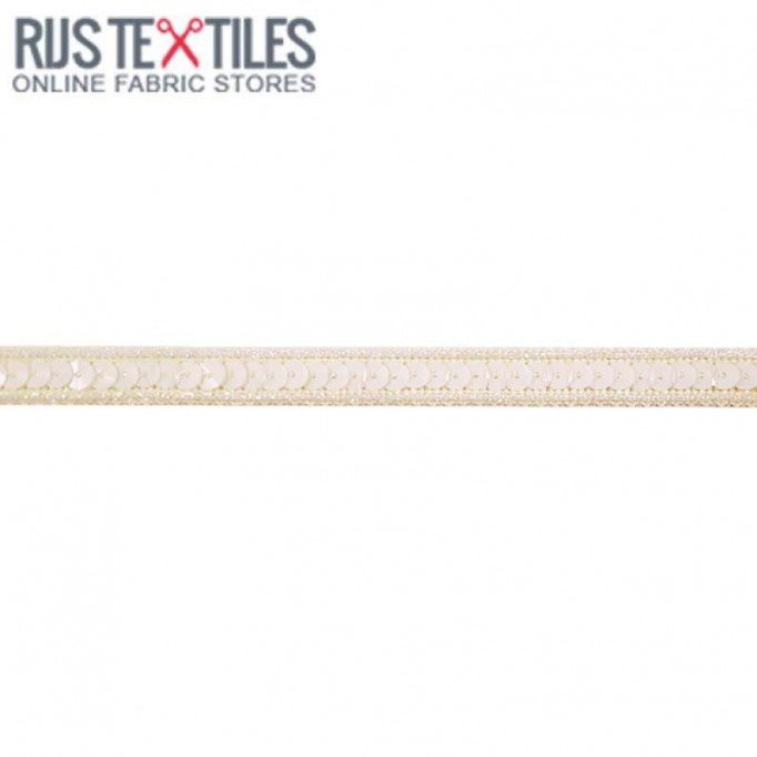 Cekinowe Wykończenia Creme 10mm  | Rijs Textiles