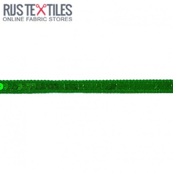 Sequin Trim Grass Green 10mm  Wstążki