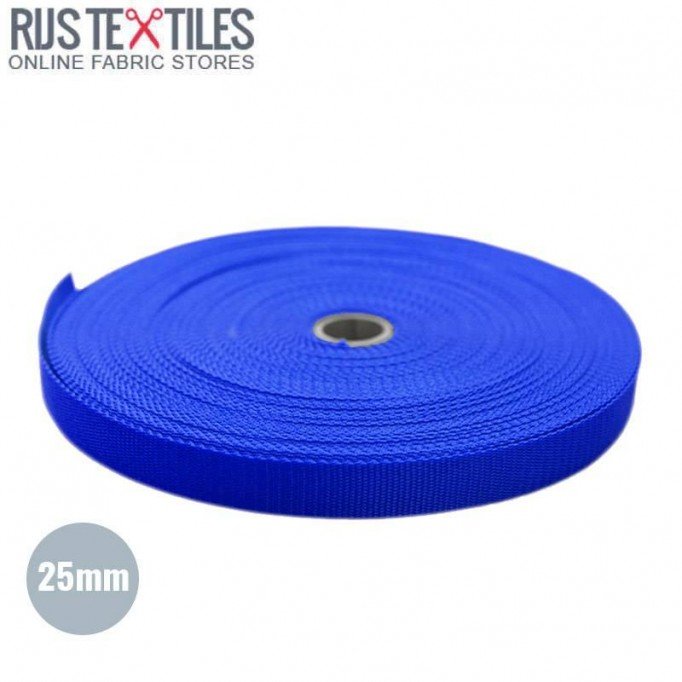 Polypropylene Webbing Cobalt 25mm (Per Meter) Pasek Do Torba