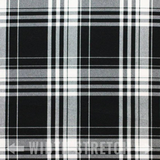 Tkanina Szkocka Kratę Rozciągliwa (Tartan) Menzies Black Tkaniny Szkocka Krata Tartan