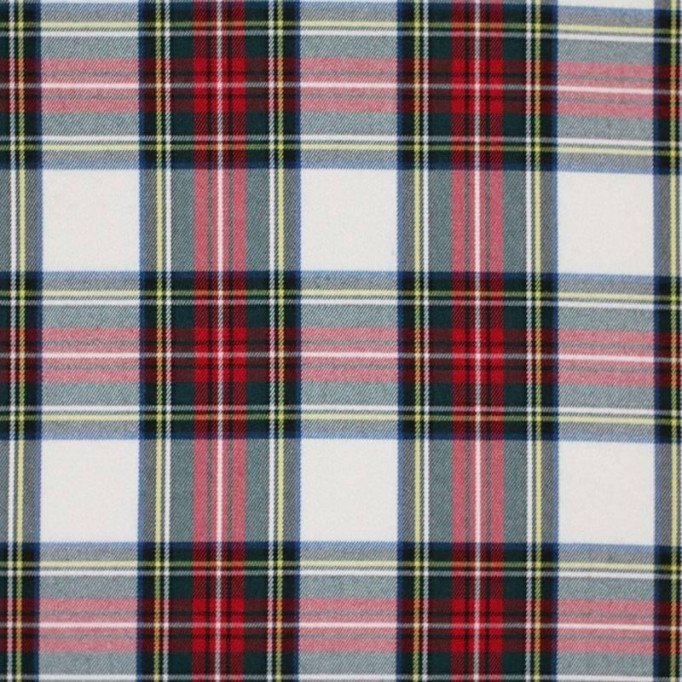 Tkanina Szkocka Kratę (Tartan) Biały Stuwart | Rijs Textiles