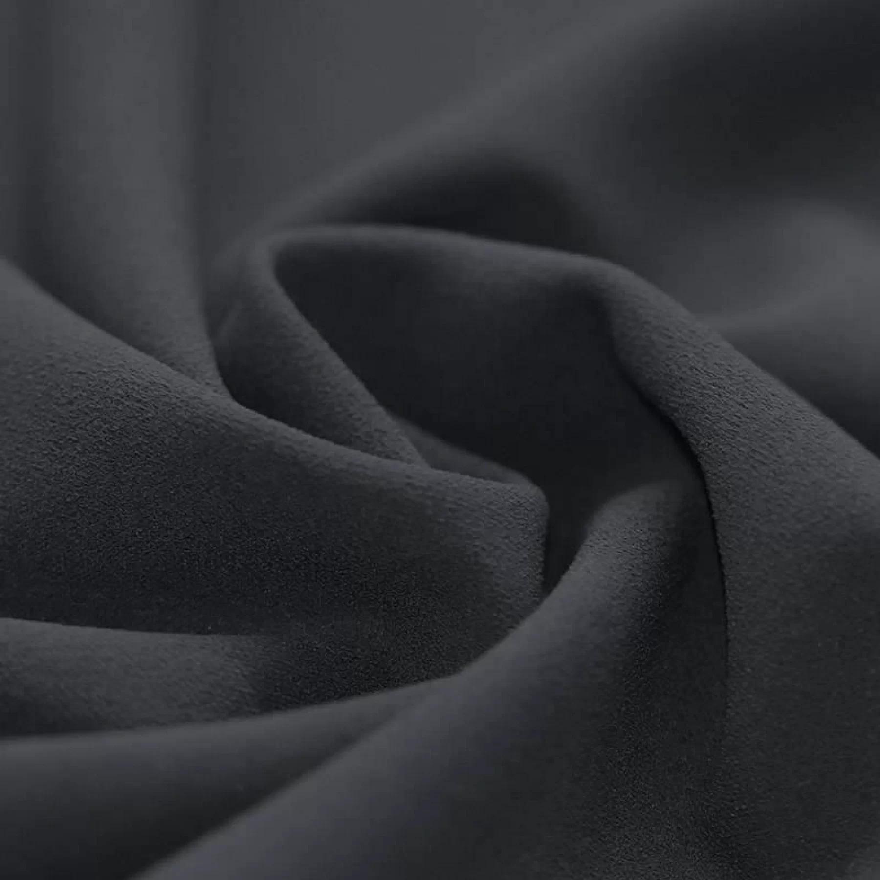 Scuba crepe knit fabric dark grey per meter.