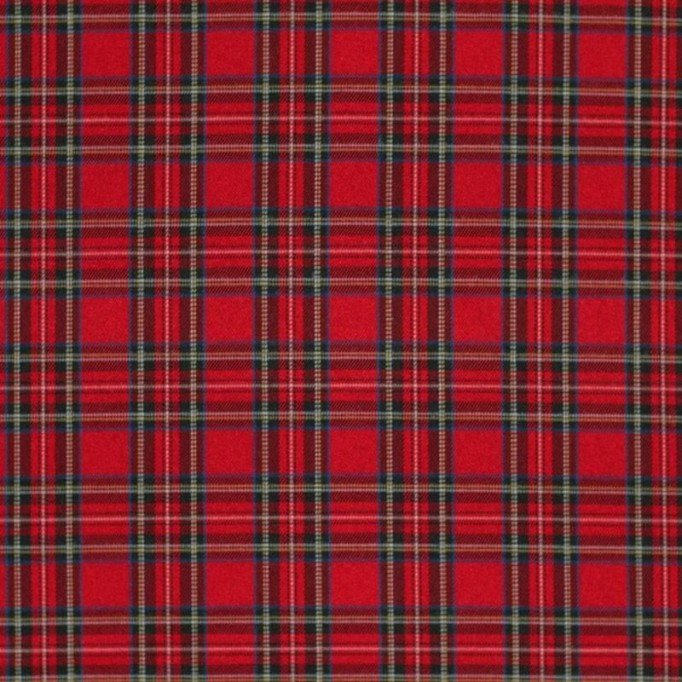 Scottish Tartan Fabric Small Red Stuwart Tkaniny Szkocka Krata Tartan