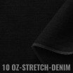 Jeansstof Stretch 10-OZ Sort - (Jeans Stof Bomuld )