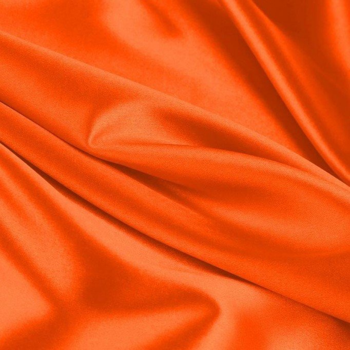 Lycra Stof (Skinnende) Fluor Orange - (Lycra Stof Glansfulde)