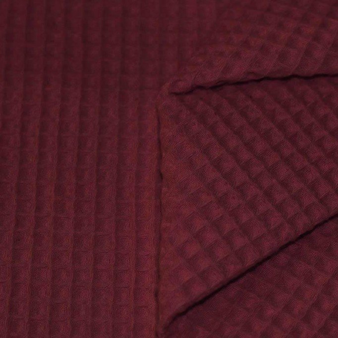 Waffle Pique Fabric Bordeaux - (Waffle Pique Fabrics)