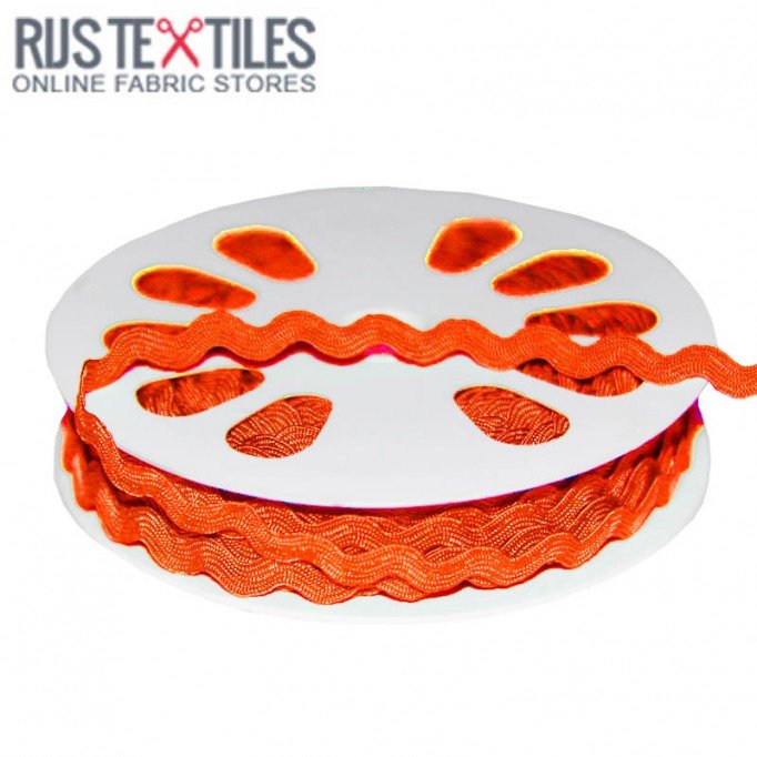 Zigzaglidse Ensfarvet Orange 8mm | Rijs Textiles